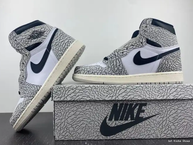 1st Kicks Shoes Cement 1 Jordan High White OG Air DZ5485-052 0610